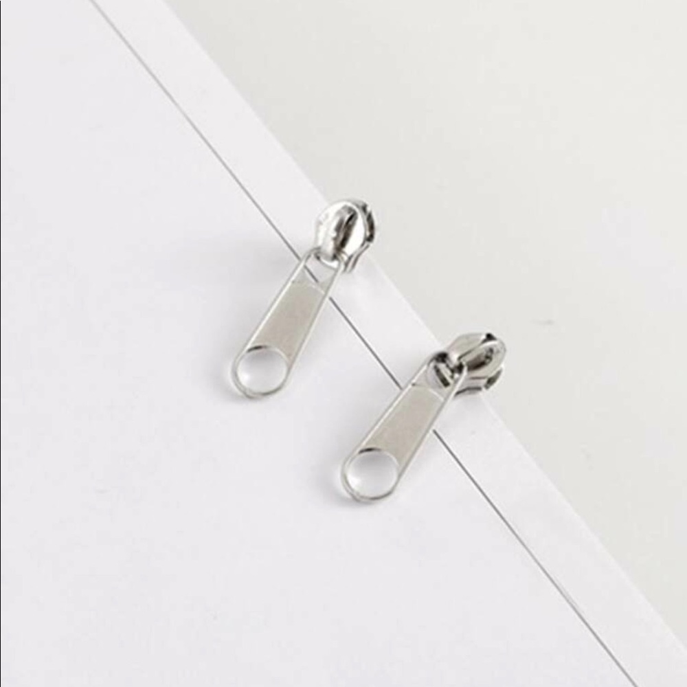 Zipper Head Design Drop Earrings 1pair - Picture 2 of 3